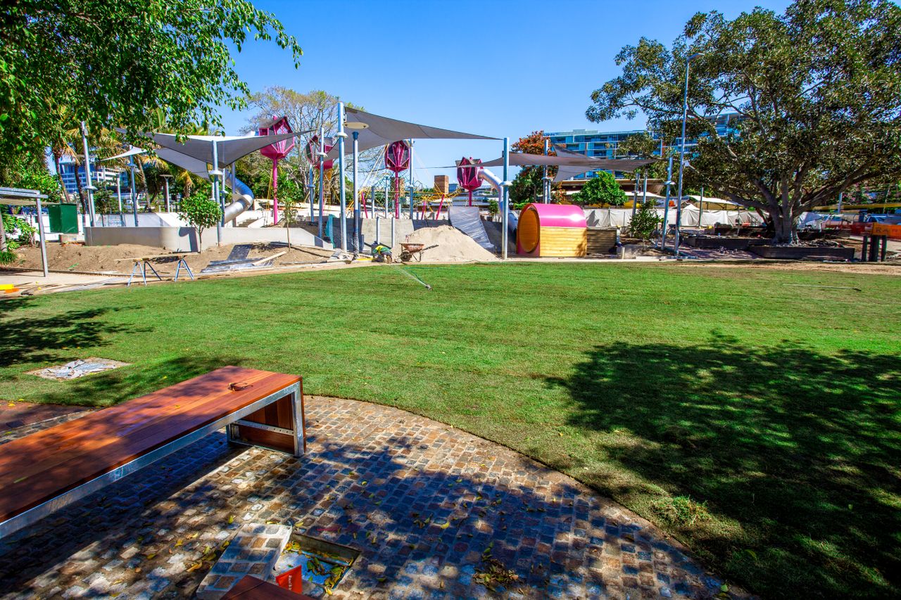 Southbank Riverside Green Playground Sportsfield Construction project