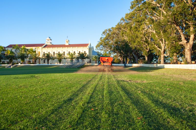 Top dressing Sportsfield Renovation project Twin View Turf Twin